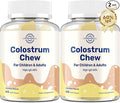 Bovine Colostrum Chews Supplement with 60% IgG for Humans Women Men Kids- for Immune Gut Bone Joint Cognitive Overall Growth from Grass-Fed Cows &amp Vanilla Flavor 60 Soft Chews (2 Bottles)