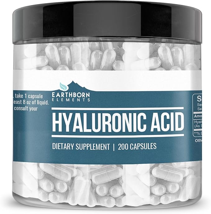 Earthborn Elements Hyaluronic Acid 200 Capsules Pure &amp Undiluted No Additives