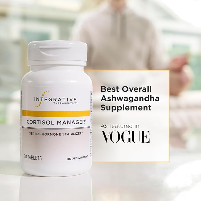 Integrative Therapeutics Cortisol Manager - Balance Cortisol &amp Support Relaxation for Restful Sleep* - Includes Ashwagandha &amp L-Theanine for Confidence with Less Stress* - 30 Tablets (15 Servi