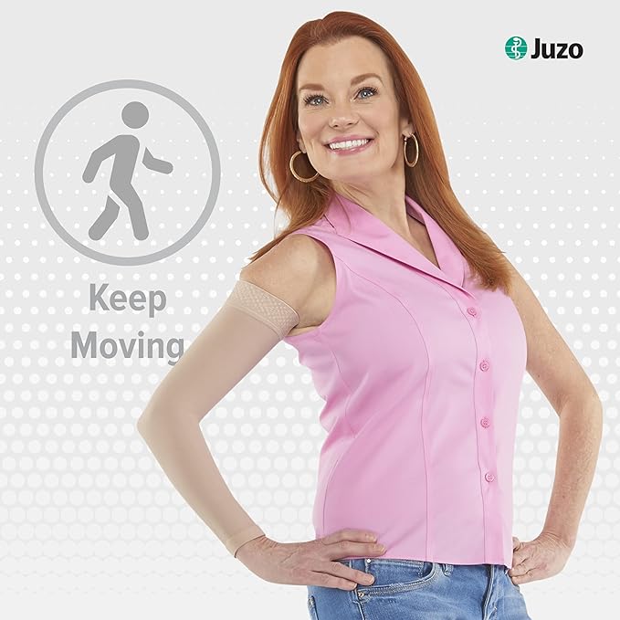 Juzo Soft 2001 Compression Armsleeve with Silicone Top Band 20-30 mmHg Regular 3 (III) Cinnamon