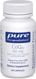 Pure Encapsulations CoQ10 60 mg | Coenzyme Q10 Supplement for Energy Antioxidants Brain and Cellular Health Cognition and Cardiovascular Support* | 60 Capsules