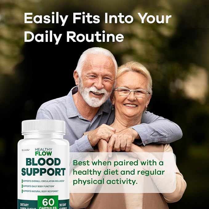 (2 Pack) Healthy Flow Blood Support - HealthyFlow Support Supplement Capsules Daily Premium Advanced Formula Pills - Maximum Strength Vitamins for Overall Health &amp Wellness 120 Capsules for 2 Mo