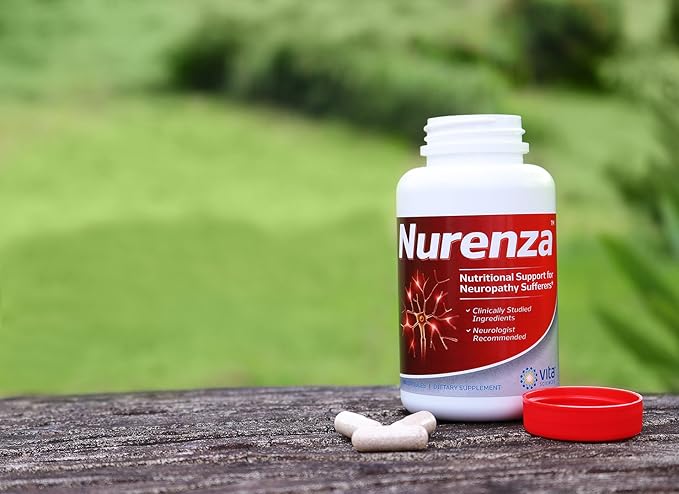 Vita Sciences Nurenza Neuropathy Relief Supplement 40x Strength Natural R-ALA Form for Nerve Health Fast Repair w/Vitamins Antioxidants Revitalizing Feet Hands Legs and Toes. 60 Ct.