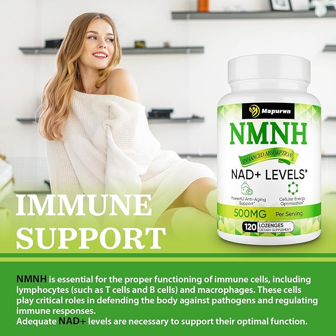 NMNH (Dihydronicotinamide Mononucleotide) NMN Supplement Alternative 500mg per Serving NAD NMNH Supplements for Women to Boost NAD+ Levels As We Age Anti Aging Energy Focus Non-GMO 240 Count