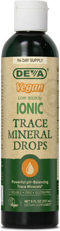 DEVA Vegan Ionic Trace Mineral Drops Low Sodium pH Balancing 96-Day Supply 8 Fl Oz