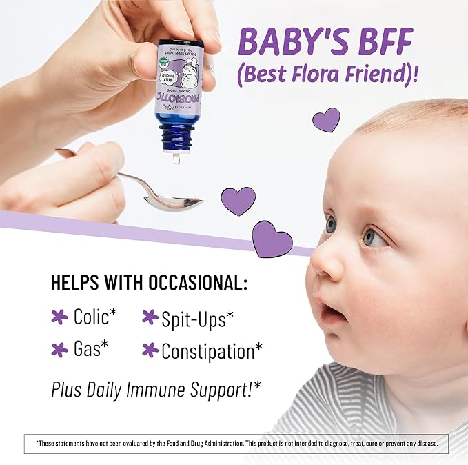 Legendairy Milk Baby Probiotic Drops Organic - Colic and Gas Drops for Newborns &amp Toddlers - Digestive Support Constipation Relief - Toddler Probiotic Supports Occasional Diarrhea &amp Gas 33 S