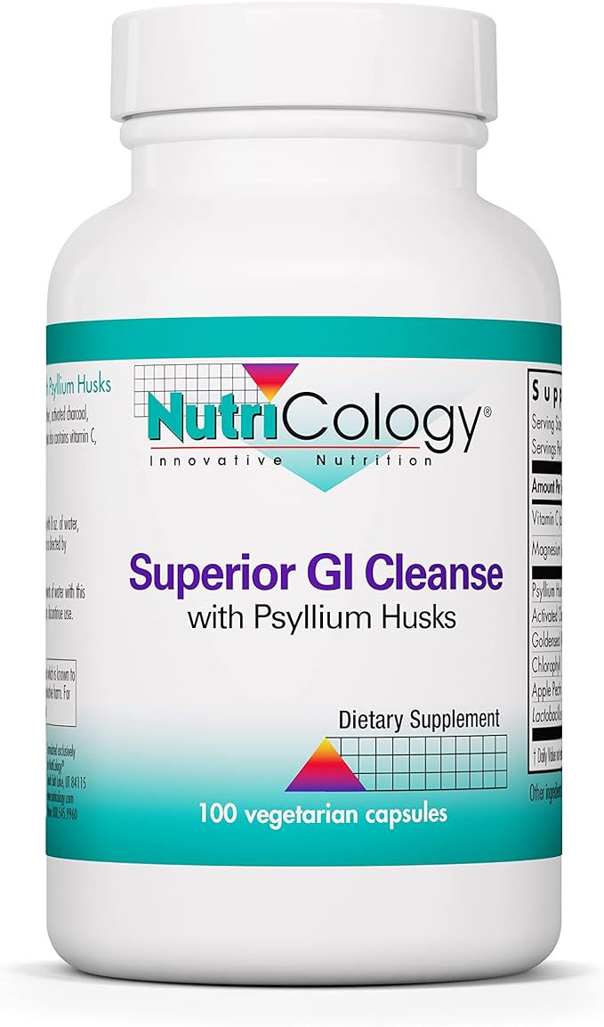 Nutricology Superior GI Cleanse Supplement - Gut Cleanse Detox Constipation Relief for Men &amp Women Colon Cleanse Magnesium - 100 Count