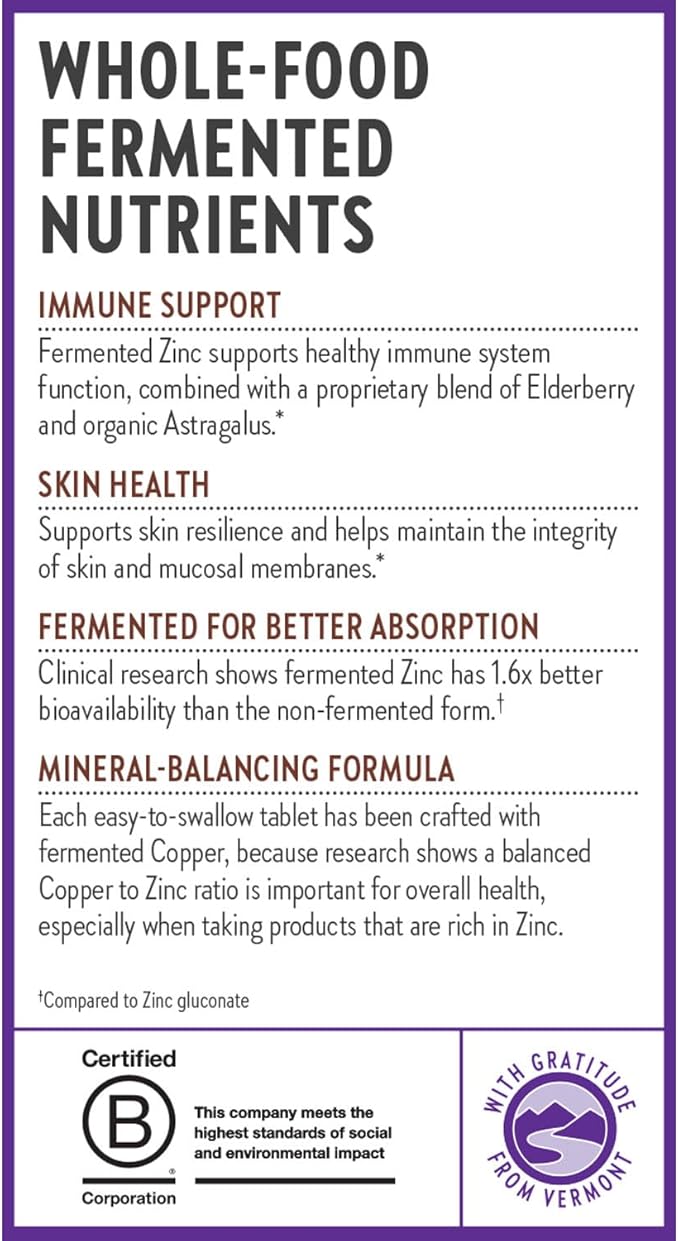 New Chapter Zinc Supplement Fermented Zinc Complex ONE Daily for Immune Support + Skin Health Mineral-Balancing Formula Rich in Copper Easy to Swallow &amp Digest 90 Count (3 Month Supply)