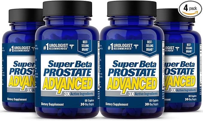 SUPER BETA PROSTATE Advanced – Promote Sleep Support Bladder Emptying. Prostate Support Supplement for Men's Health with Beta Sitosterol not Saw Palmetto. (240 Caplets 4-Pack)