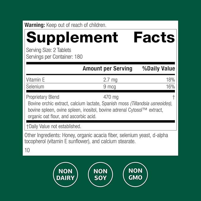 Standard Process Cataplex E2 - Healthy Heart Supplement - Supports Cellular Health with Antioxidant Activity - Non-Dairy &amp Non-Soy - 90 Tablets (45 Servings)