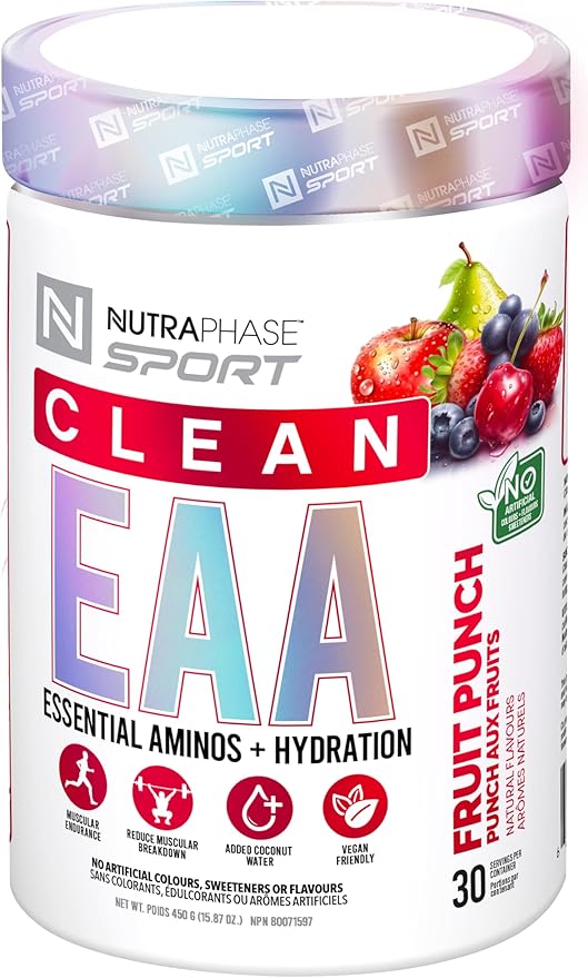 NutraPhase Clean EAA All Natural Vegan Friendly Gluten Free Amazing Taste Fruit Punch