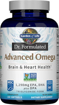 Garden of Life Dr. Formulated Advanced Omega Fish Oil 1290mg EPA DHA &amp DPA in Triglyceride Form - Omega 3 Fish Oil Supplement for Heart Health &amp Brain Support Non-GMO Citrus Flavored 180