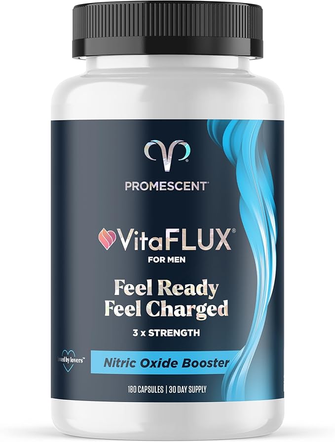 Promescent VitaFLUX Nitric Oxide Supplements for Men Fast Acting Male Enhancing Pills for Stamina Size &amp Performance L-Arginine L-Citrulline L-Carnitine (30 Servings)