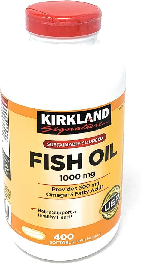 Kirkland Signature Fish Oil Concentrate with Omega-3 Fatty Acids 800 Softgels 1000mg