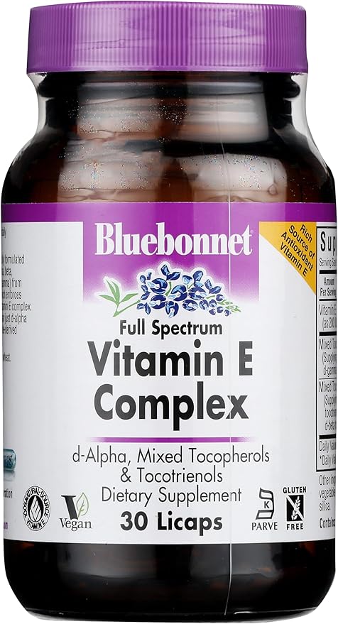Bluebonnet Full Spectrum Natural Vitamin E Complex Liquid Capsules 30 Count (743715006003)