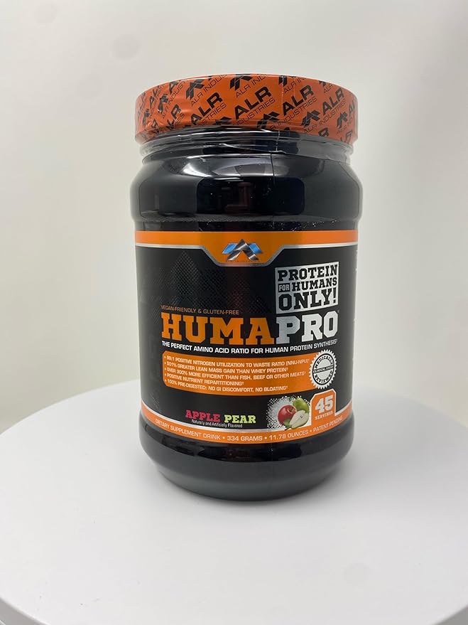 ALR Industries HumaPro Essential Amino Acid Formula | EAA Protein Supplement | Supports Muscle Recovery &amp Performance | Vegan Gluten Free | | 45 Servings (Apple Pear)