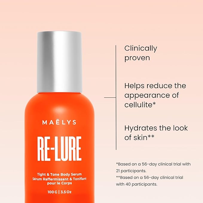 MAËLYS RE-LURE Tight &amp Tone Body Serum - Helps Reduce the Look of Cellulite - Skin Tightening with Hyaluronic Acid - Firming for Stomach Thighs &amp Arms - Lightweight Body Firming Serum (3.5 Fl