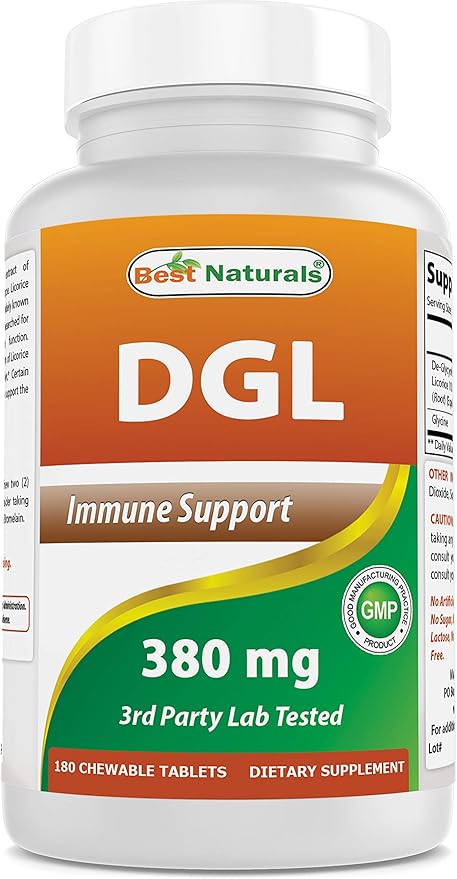 Best Naturals DGL Chewable 380 mg &amp L-Glutamine 500 mg