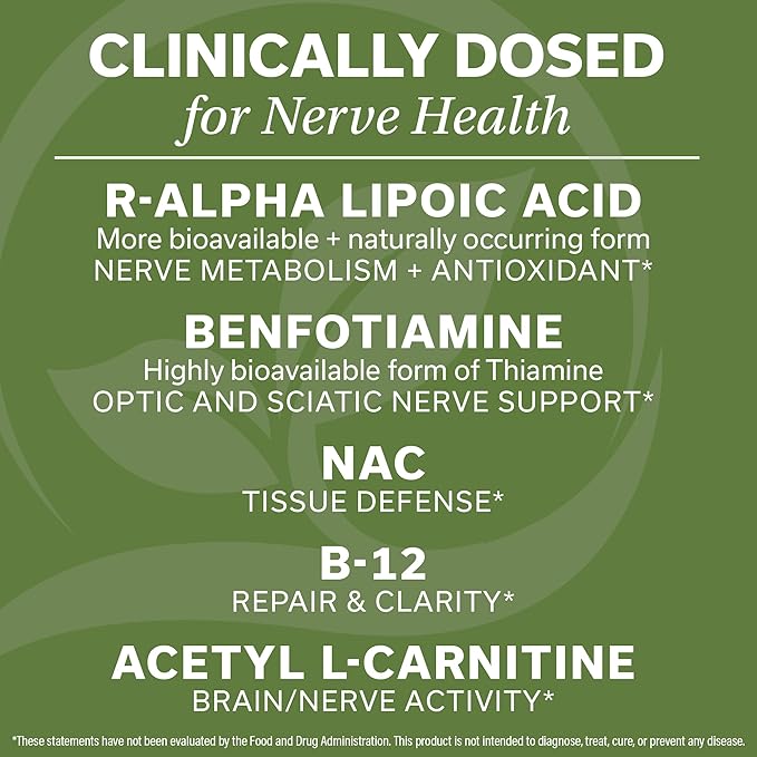 Nerve Relief for Hands and Feet by Dr. Vogel MD – B-Complex &amp ALA (1 Month Supply) – Benfotiamine ALCAR – Peripheral &amp Optic Nerve Health Comfort &amp Sensitivity