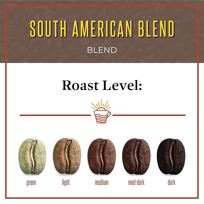 San Diego Coffee South American Blend Medium Roast Whole Bean Coffee 16-Ounce Bags (Pack of 2) Café en grano tostado