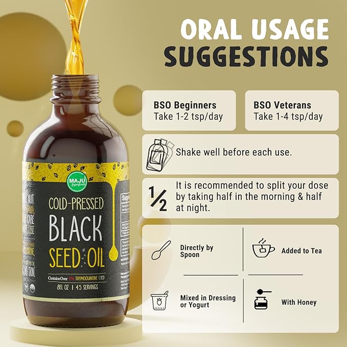 Maju Superfoods Black Seed Oil Capsules and Liquid Bundle