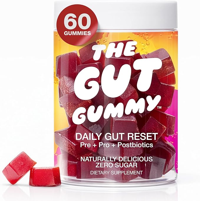 GG360 - Gut Health for Women &amp Men Pre Post Probiotics Gummies for Digestive Health Constipation Tribiotics for Bloating Immune Support Skin &amp Belly Fat Tart Cherry – 60 Count