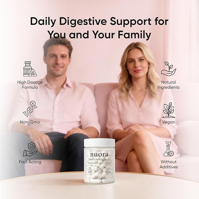 Nuora Bromelain Gut Health Capsules - Gut Biofilm Ritual with Berberine Digestive Balance &amp Metabolism Support for Women Non-GMO 90 Capsules
