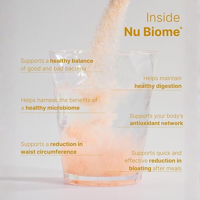 Nu Skin Pharmanex Nu Biome | Gut &amp Immune Health Supplement | Supports Digestive Balance &amp Healthy Gut | Prebiotic &amp Antioxidant Formula | 30 Packets | Coconut Pineapple Caffeine-Free
