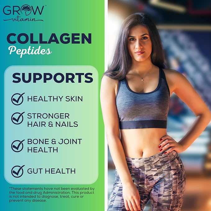 Collagen Peptides Powder 20g with Hyaluronic Acid &amp Biotin - Unflavored Grass Fed Collagen Powder with Hydrolyzed Type I &amp III Collagen Supplements - Hair Nail Skin &amp Joint Support - 56