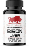 Grass Fed Bison Liver Capsules Supports Energy Production Detoxification Digestion Immunity Natural Iron Non-GMO Freeze Dried Liver Health Supplement 3000mg