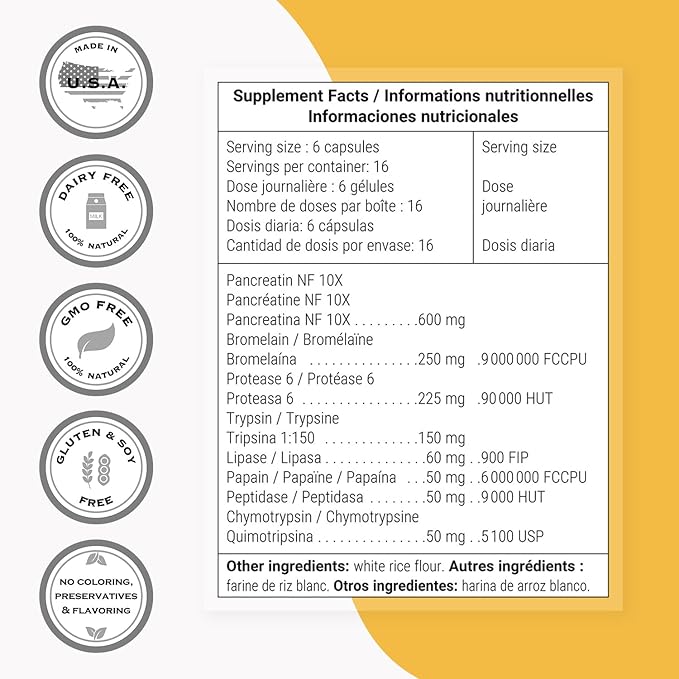 Supersmart Systemic Enzymes (High Potency) - with Bromelain Protease Lipase Trypsin Chymotrypsin Peptidase Pancreatin - Proteolytic Enzymes Complex | Non-GMO &amp Gluten Free - 100 DR Capsules