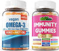 Vegan Omega 3 Gummies + 10 in 1 Immune Support Supplement Gummies