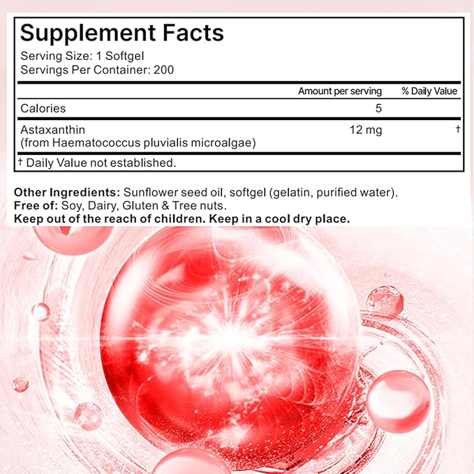 Divani Astaxanthin Natural Astaxanthin Non-GMO Gluten-Free Soy Free Daily Eye Skin Support (1)