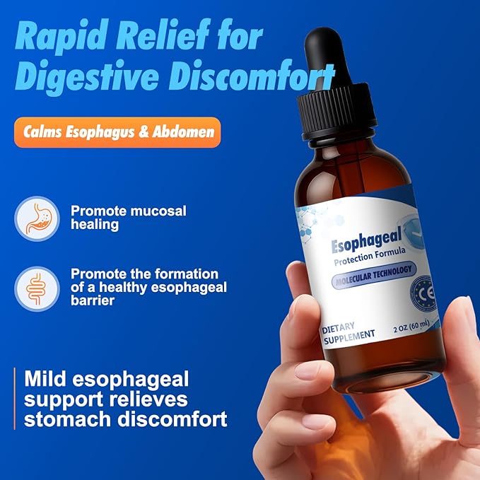 Power Esophageal Drops: Containing Slippery Elm Bark Zinc L-Carnosine L-Glutamine and Aloe Extract - Non-GMO and Dairy-Free - Relieves Digestive Discomfort and Reduces Acid Reflux 1pcs