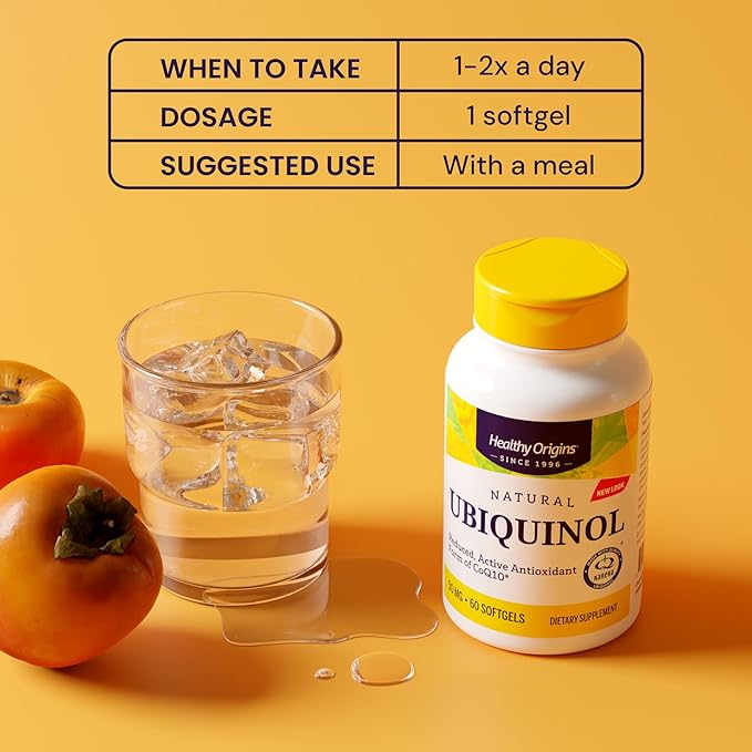 Healthy Origins Ubiquinol (Active Form of CoQ10) 50 mg - Ubiquinol Supplements for Heart Health &amp Antioxidant Support - Gluten-Free &amp Non-GMO Supplement - 150 Softgels