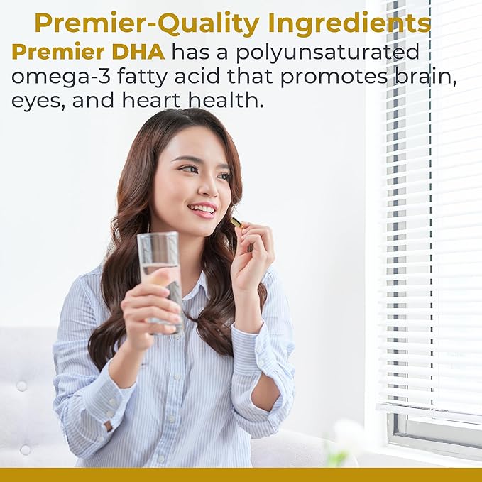 Premier Research Labs Premier DHA - Vegan DHA with Omega 3 Fatty Acids Algae Based DHA for Women &amp Men Natural DHA Supplement Suitable for Vegans- 60 Vegetarian Softgel Capsules