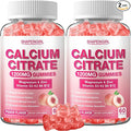 1200mg Calcium Citrate with Vitamin D3 K2 B6 &amp B12 Calcium Supplements for Women &amp Men Plus Magnesium Zinc for Bones Muscle &amp Immune Support High Absorption 120 Calcium Gummies Peach