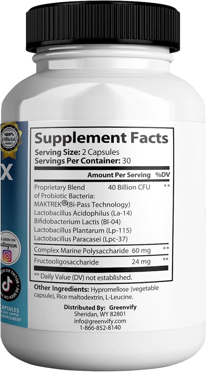 – Extra Strength Probiotic Supplement with 40 Billion CFU – Supports Teeth Gums Ear Nose Throat &amp Digestive Health – 60 Capsules (1)
