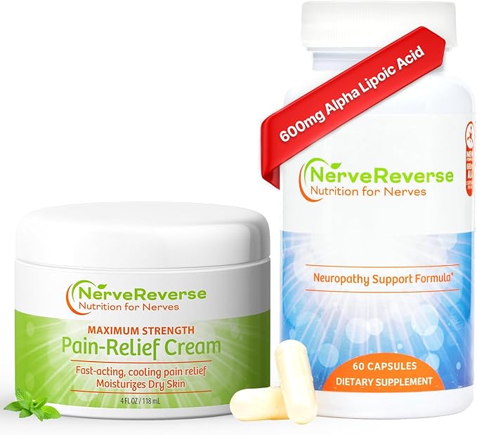 NerveReverse Neuropathy Nutritional Supplement and NerveReverse Topical Pain Cream Bundle