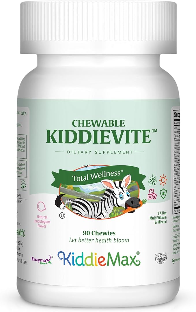 Kids Chewable Multivitamin – Kids Vitamins &amp Multivitamin with Vitamin C A E 3 D3 Calcium B12 B-1 Iron Zinc Dietary Supplement - Digestive Support - for Children Bubble Gum 90 Chewable Tabl