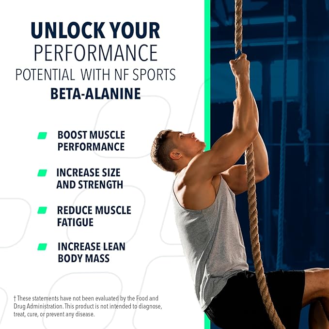 NF Sports Beta-Alanine – Naturally Occurring Amino Acid Promoting Reduction In Muscle Fatigue And Improved Performance - 100% Satisfaction Guaranteed