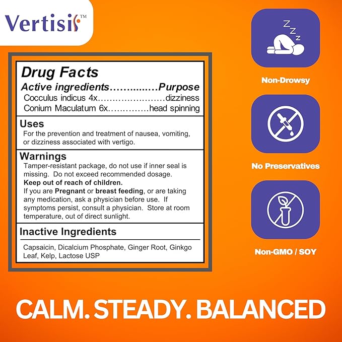 Eradicate Vertigo with Vertisil Real Medicine (60 Capsules) 2 Bottle by Scientific Health