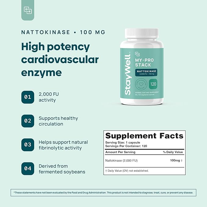 Stay-Well Naturals Spike Protein Supplement | Nattokinase 2000 FU 100mg Bromelain 500mg Curcumin 500 mg 60 Day Supply | Full Protocol of Nattokinase Bromelain Curcumin (3 Bottle Set)