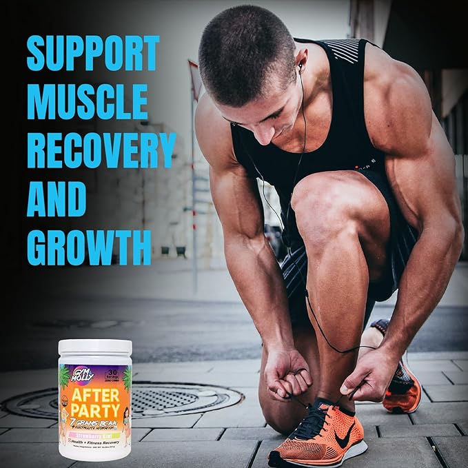 Gym Molly After Party Vegan BCAA Powder Electrolyte Powder BCAA Amino Acids After Post Workout Recovery Drink Zero Carbs Zero Sugar 35 Calories Caffeine-Free (Strawberry Kiwi)