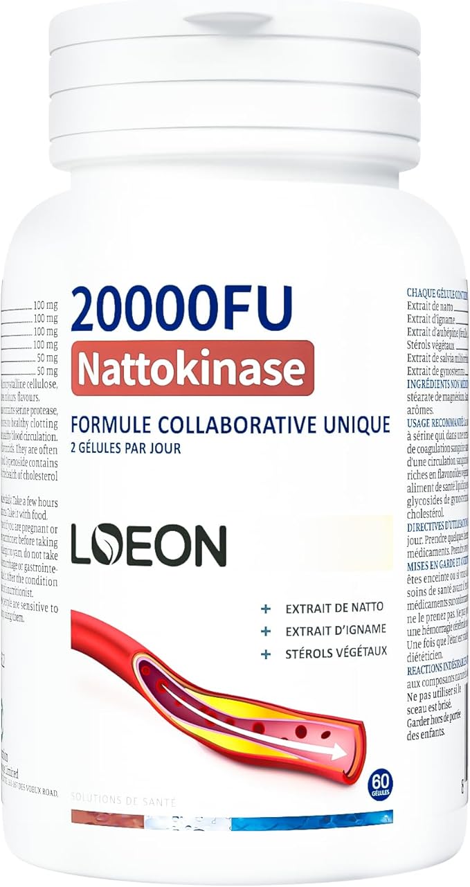 Nattokinase Supplement - Cardiovascular Health Support - Vegan &amp Gluten Free - 60 Capsules