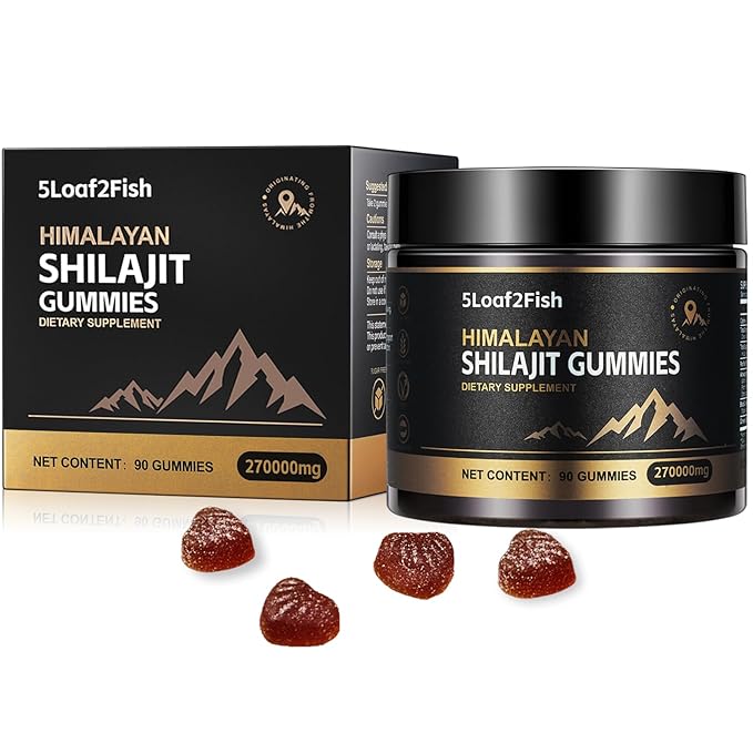 Organic Shilajit Gummies Pure Himalayan Shilajit Gummies For Men Supplement Gold WomenNatural 85+ Trace Minerals Ashwagandha Black Seed Oil Extract 90 Gummies