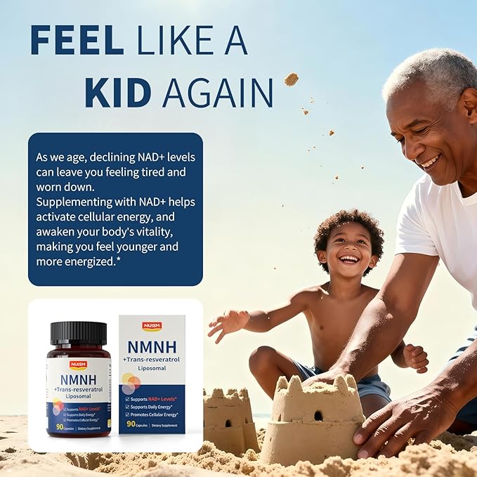 NMNH NAD+ Supplement Liposomal 600mg NMN NAD+ and Resveratrol Complex for Cellular Energy Healthy Aging &amp Metabolic Support 90 Capsules