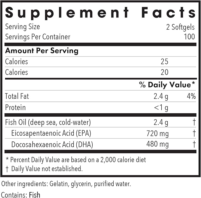 Allergy Research Group Super EPA - Omega 3 Supplement Fish Oil Concentrate EPA DHA Omega 3 Fatty Acids Sustainably-Sourced Anchovies Softgels - 200 Count