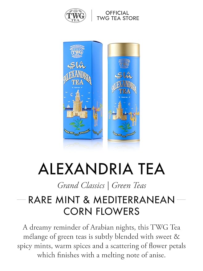 TWG Tea | Alexandria Tea | Green Tea | Spearmint &amp Spices | Haute Couture Tin 100g | Gift Set
