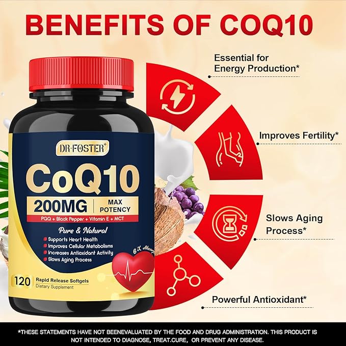 DRFOSTER Probiotics for Women + Coq10 200mg CoQ10 Supplement